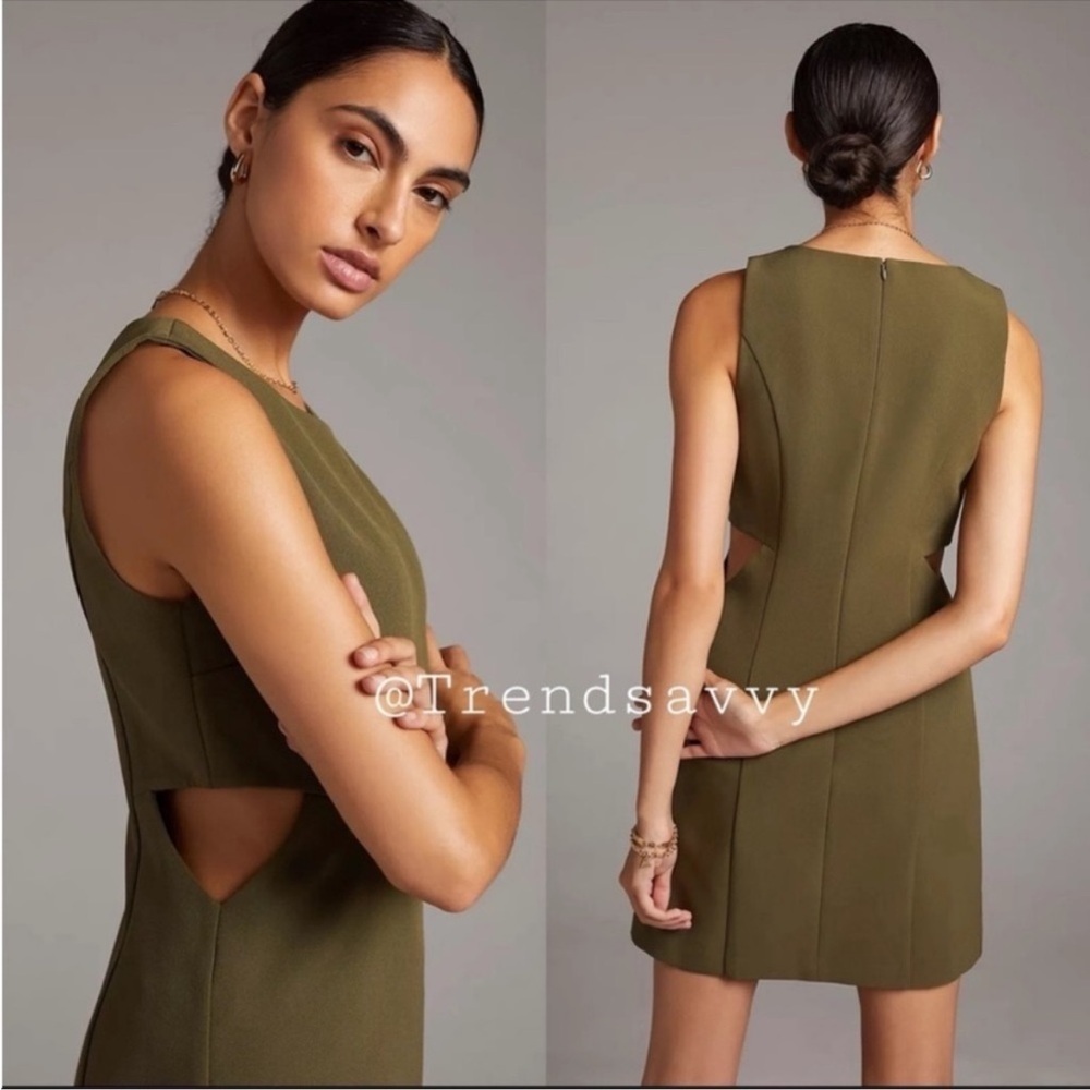 Anthropologie Mare Mare Olive Cutout Shift Mini Dress XS Sleeveless Designer NWT